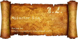 Nyisztor Lia névjegykártya